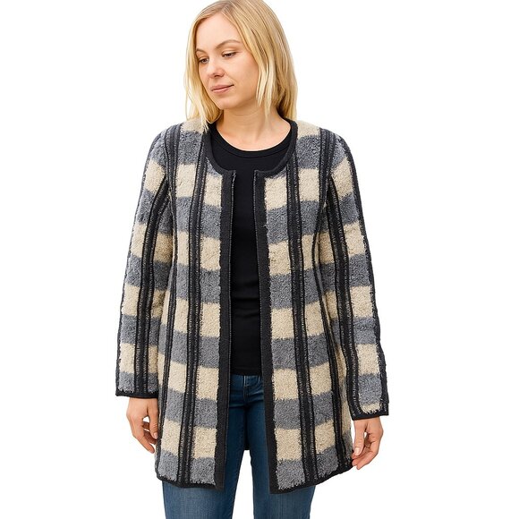 Olive & Oak Sweaters - 2/$30 Olive + Oak Checkered Plush Wool Blend Cardigan Small #9953